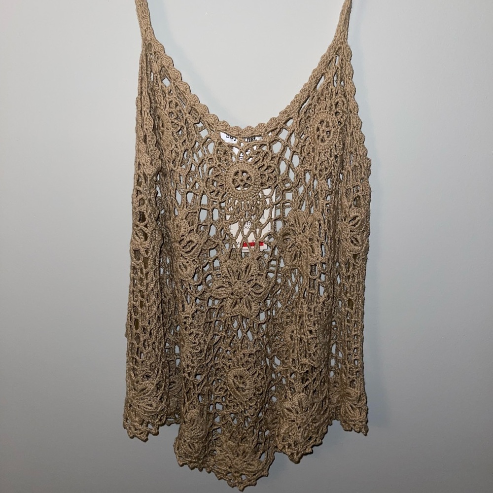 Tan Crochet Tank - Size M NWT!